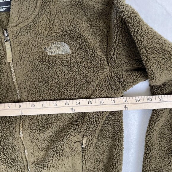 North Face Jacket Women's Small Green Sherpa Full Zip Fleece Outdoor Cozy Winter - Picture 4 of 10